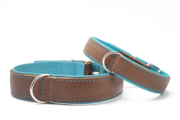 Halsband Klassik Premium mokka-petrol